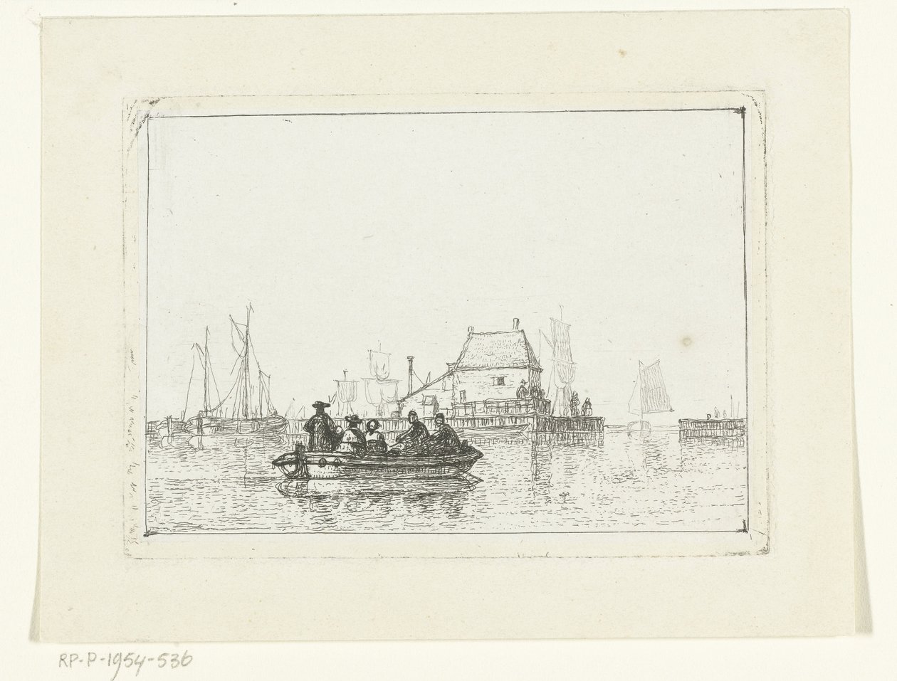 Roeiboot met opvarenden op het IJ - Joan Berg