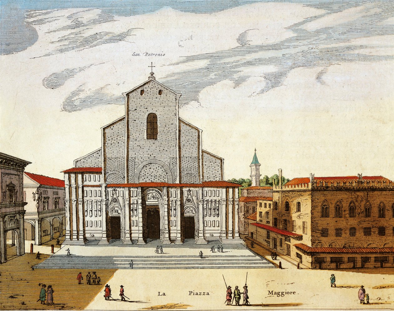 Italie, Bologne, Cathédrale San Petronio à Venise, impression - Joan Blaeu