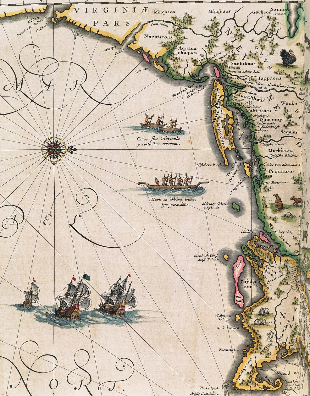 Carte de la côte de Virginie - Joan Blaeu