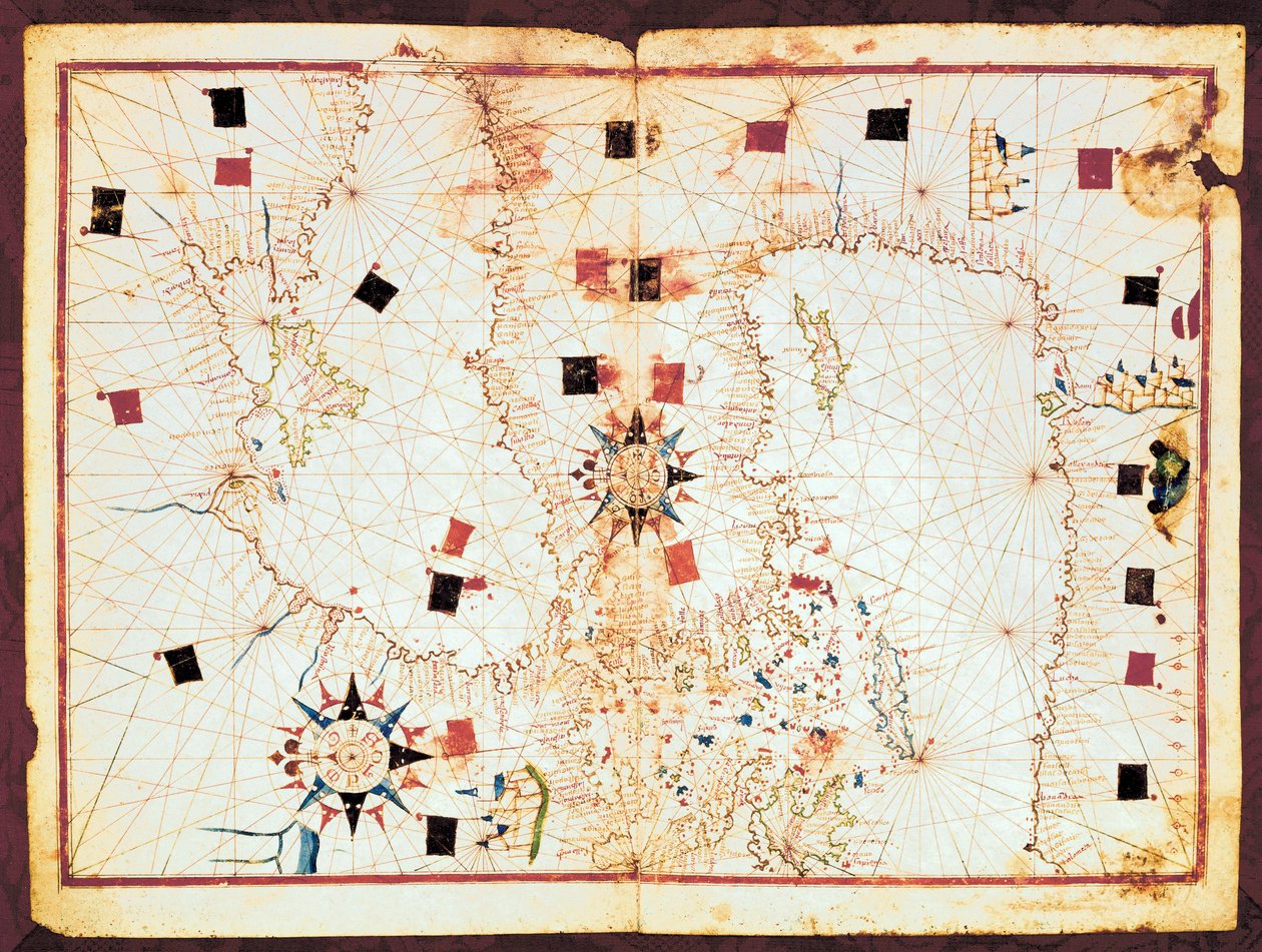 Carte de la partie orientale de la Méditerranée et de la mer Noire, manuscrit d