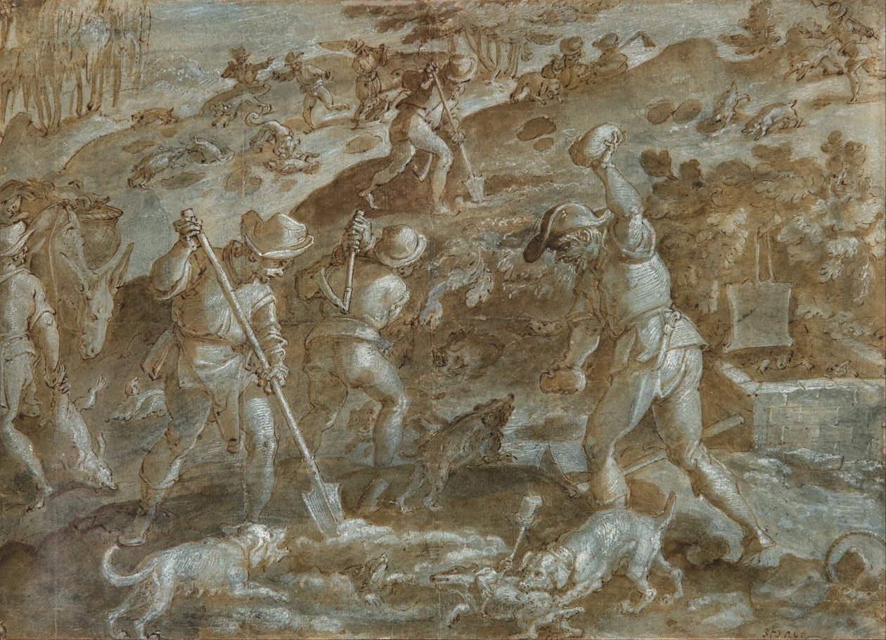 Chasse au blaireau - Joannes Stradanus