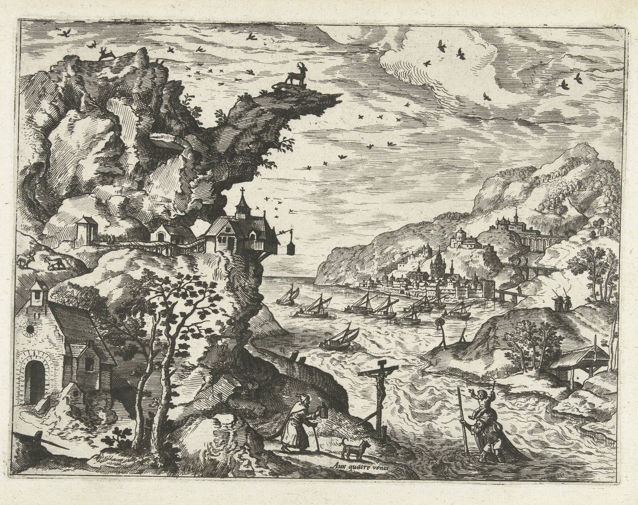 Paysage avec saint Christophe - Joannes van Doetechum (I) (attributed to)