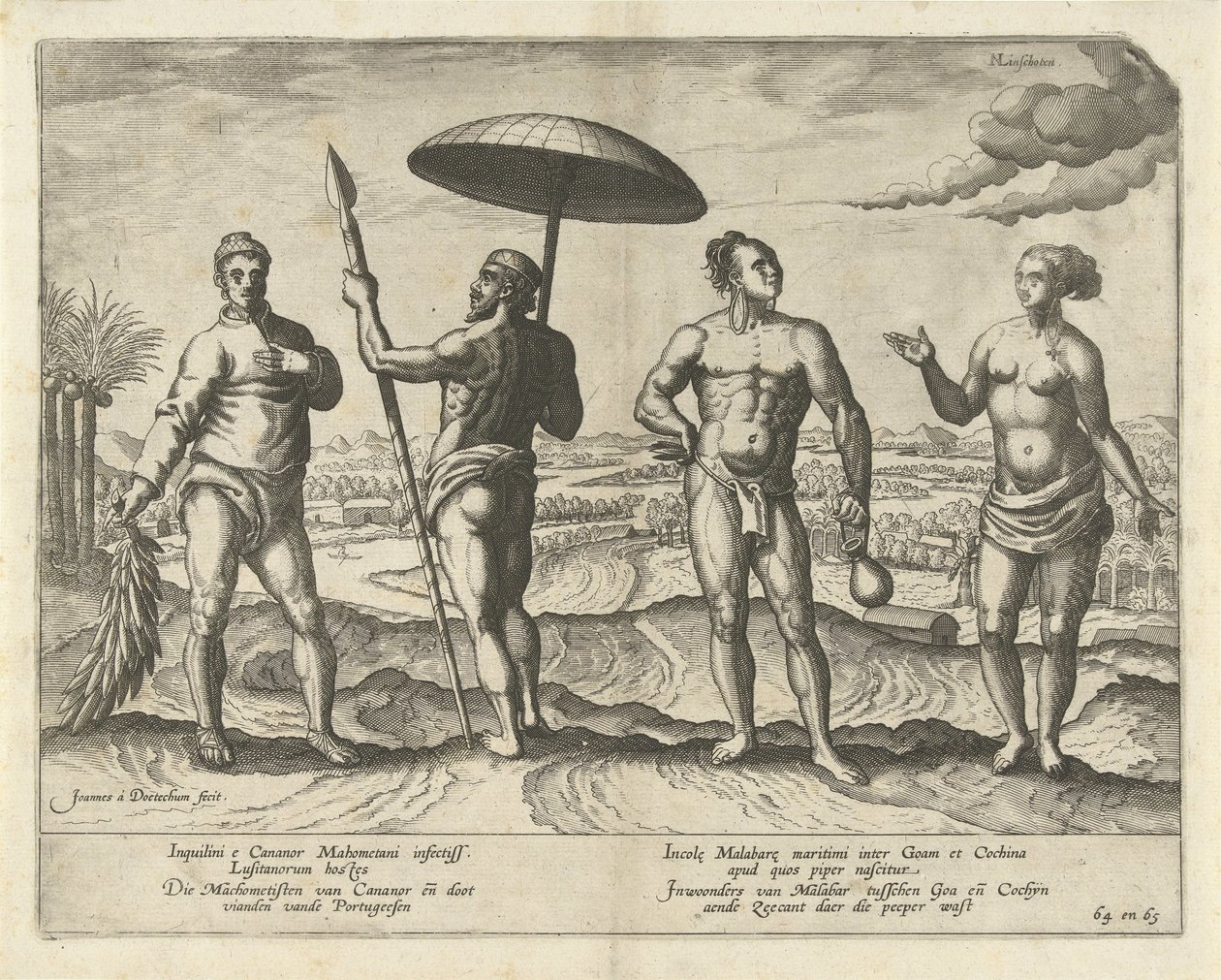 Deux hommes de Cananor et un couple de Malabar - Joannes van Doetechum (I)
