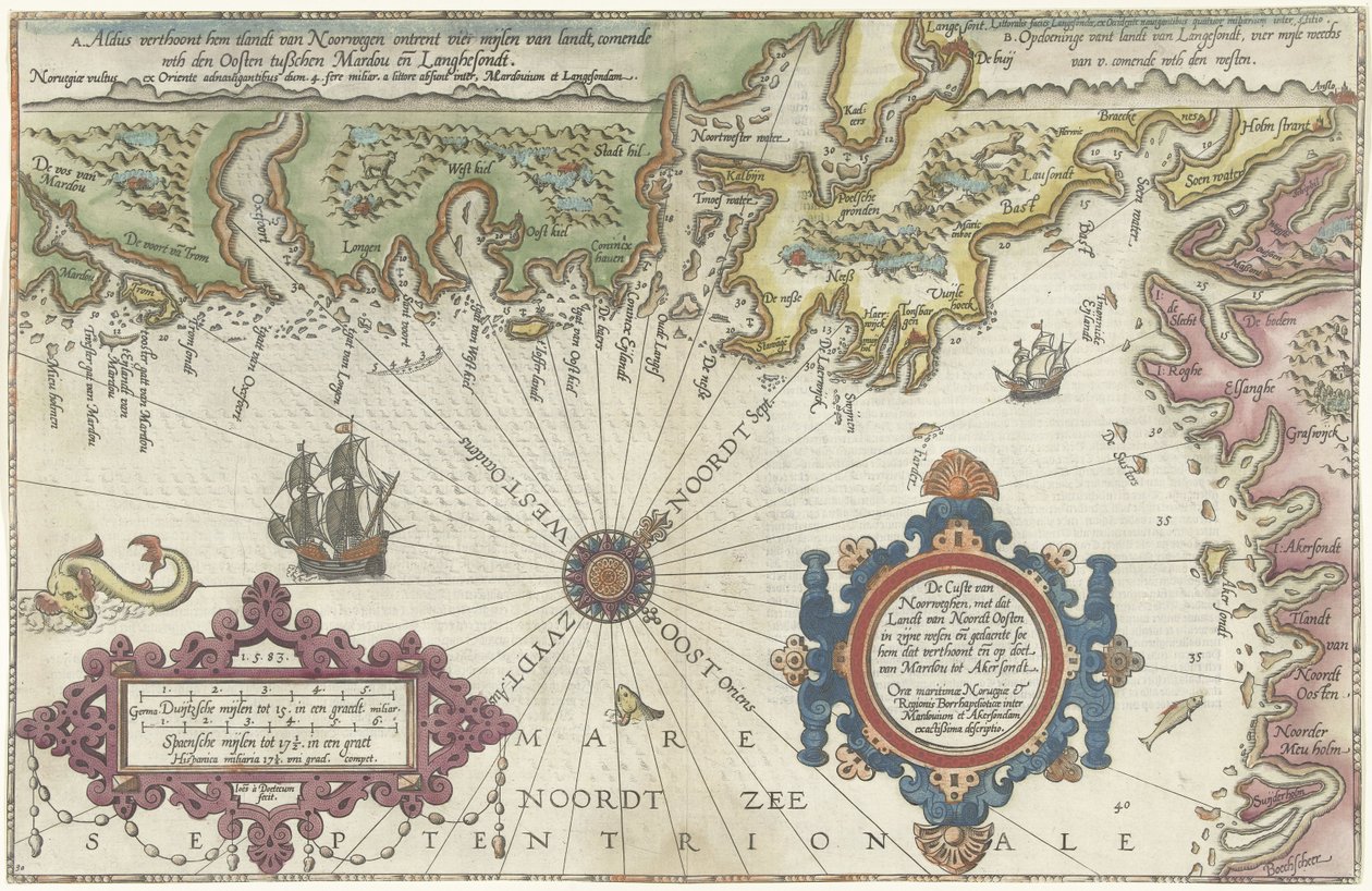 Carte de la côte de la Norvège et de la Suède entre Merdøy et Uddevalla - Joannes van Doetecum
