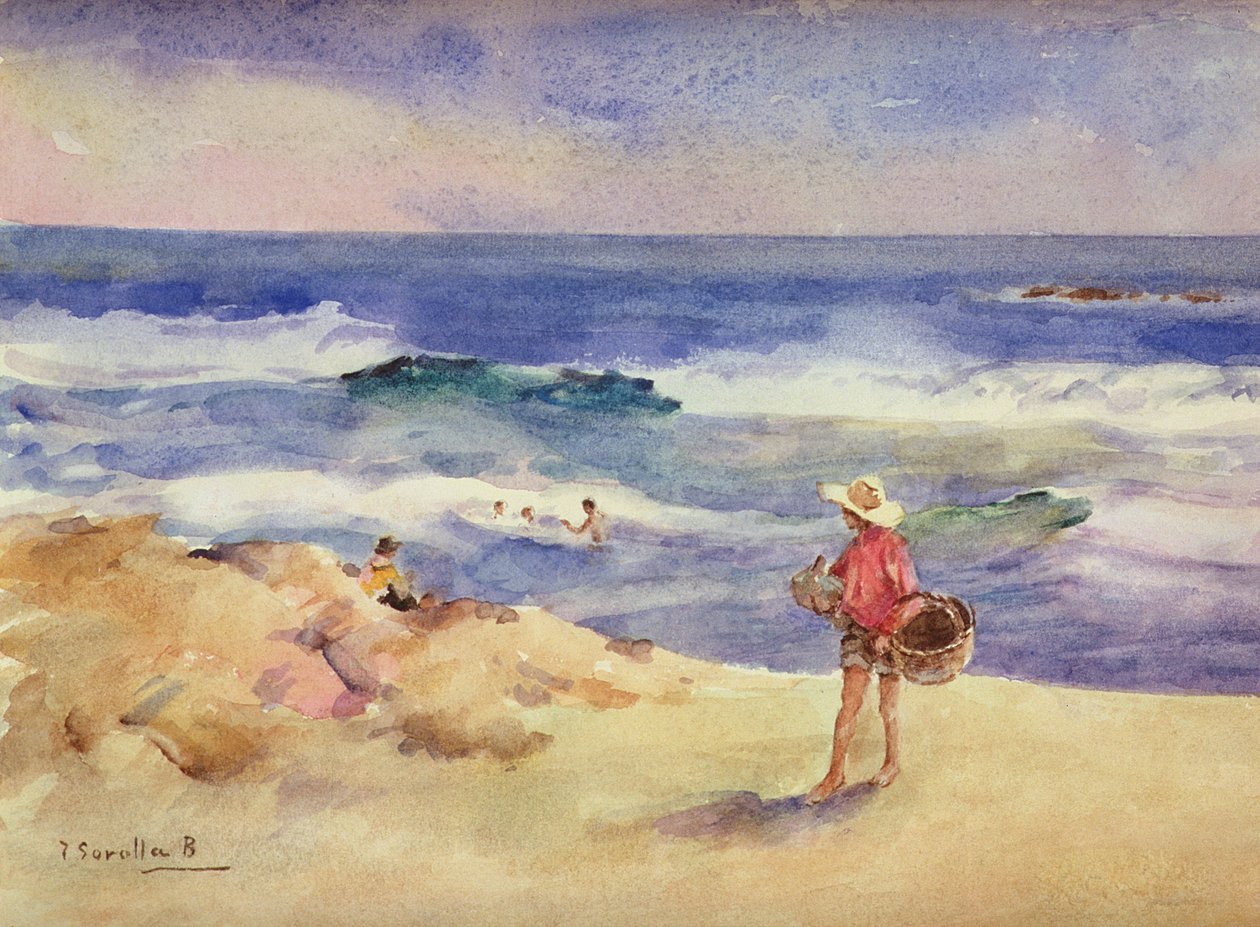 Garçon sur le sable - Joaquín Sorolla