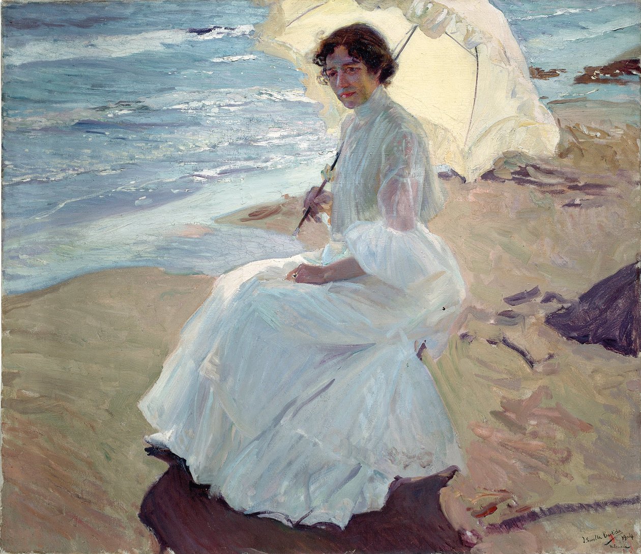 Clotilde sur la plage - Joaquín Sorolla