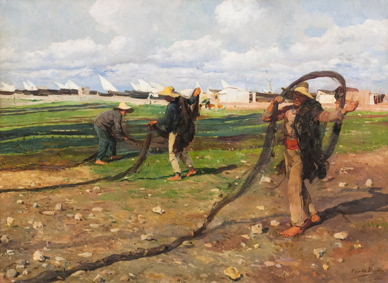 Tirant les filets de pêche - Joaquin Sorolla y Bastida