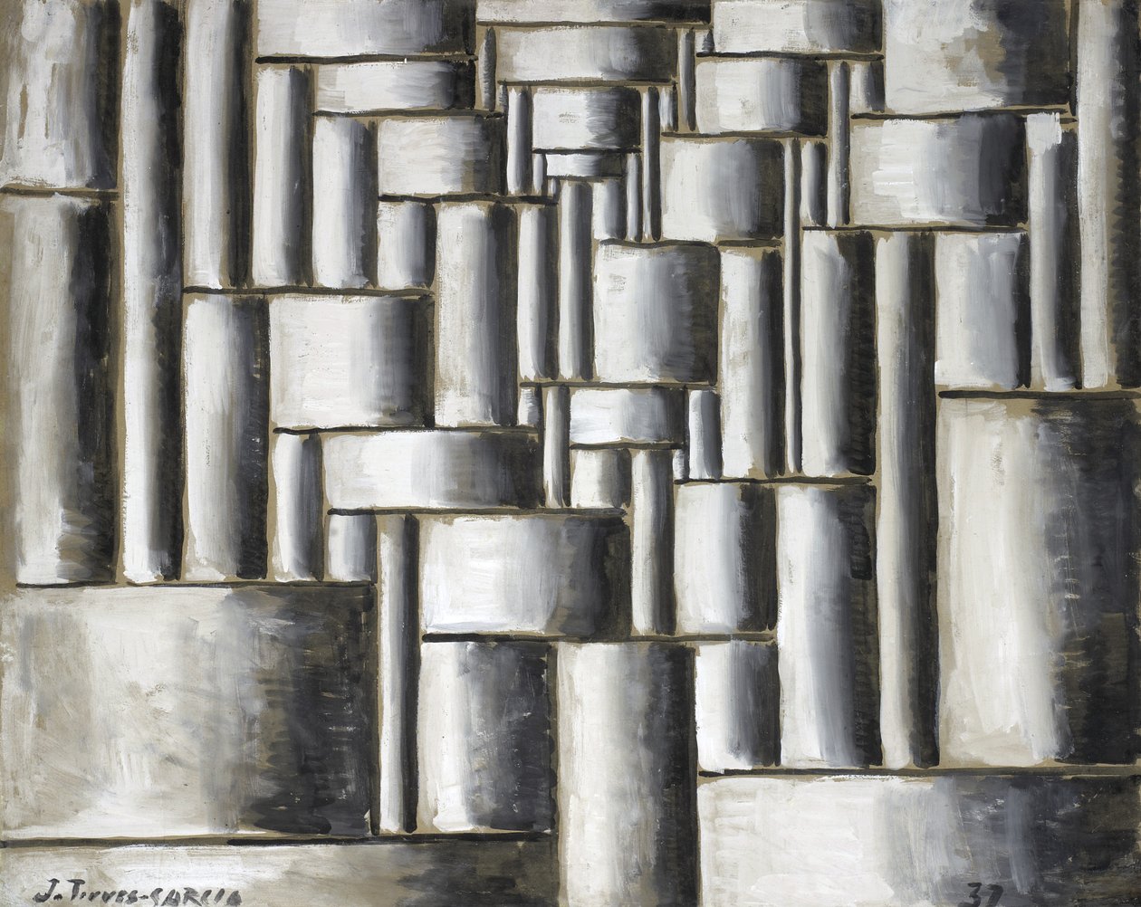 Composition abstraite tubulaire - Joaquin Torres-Garcia