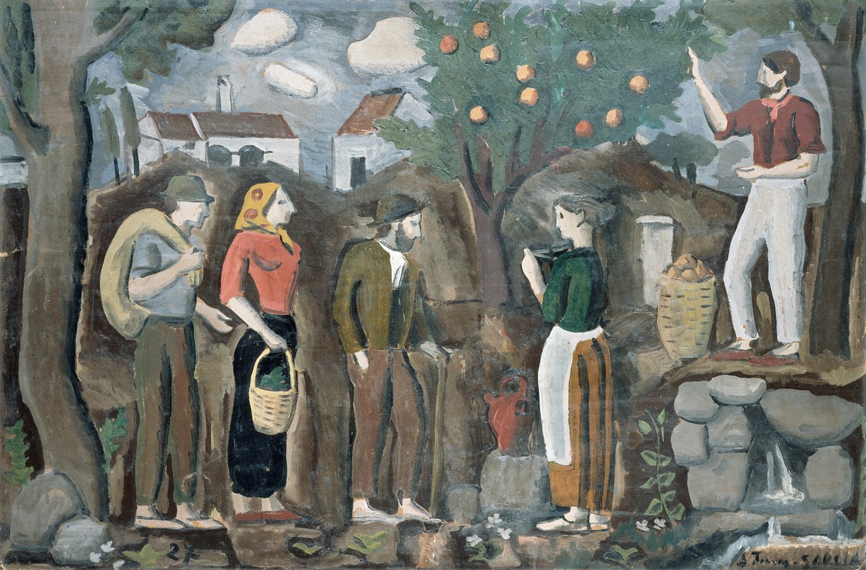 La récolte des pommes - Joaquin Torres Garcia