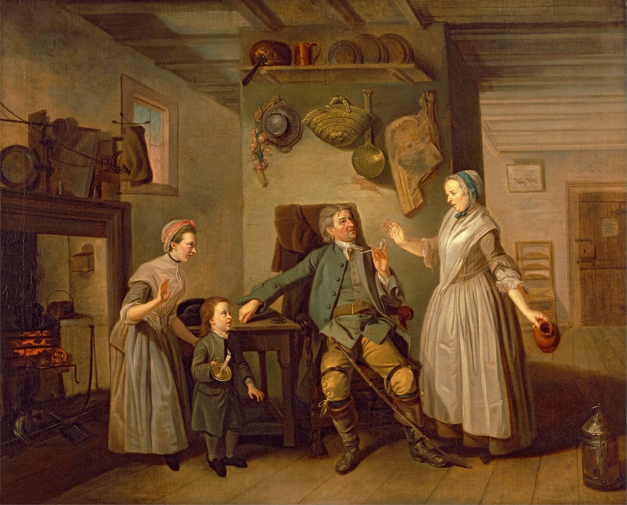 David Garrick et Mary Bradshaw dans Le retour du fermier de David Garrick - Johan Joseph Zoffany