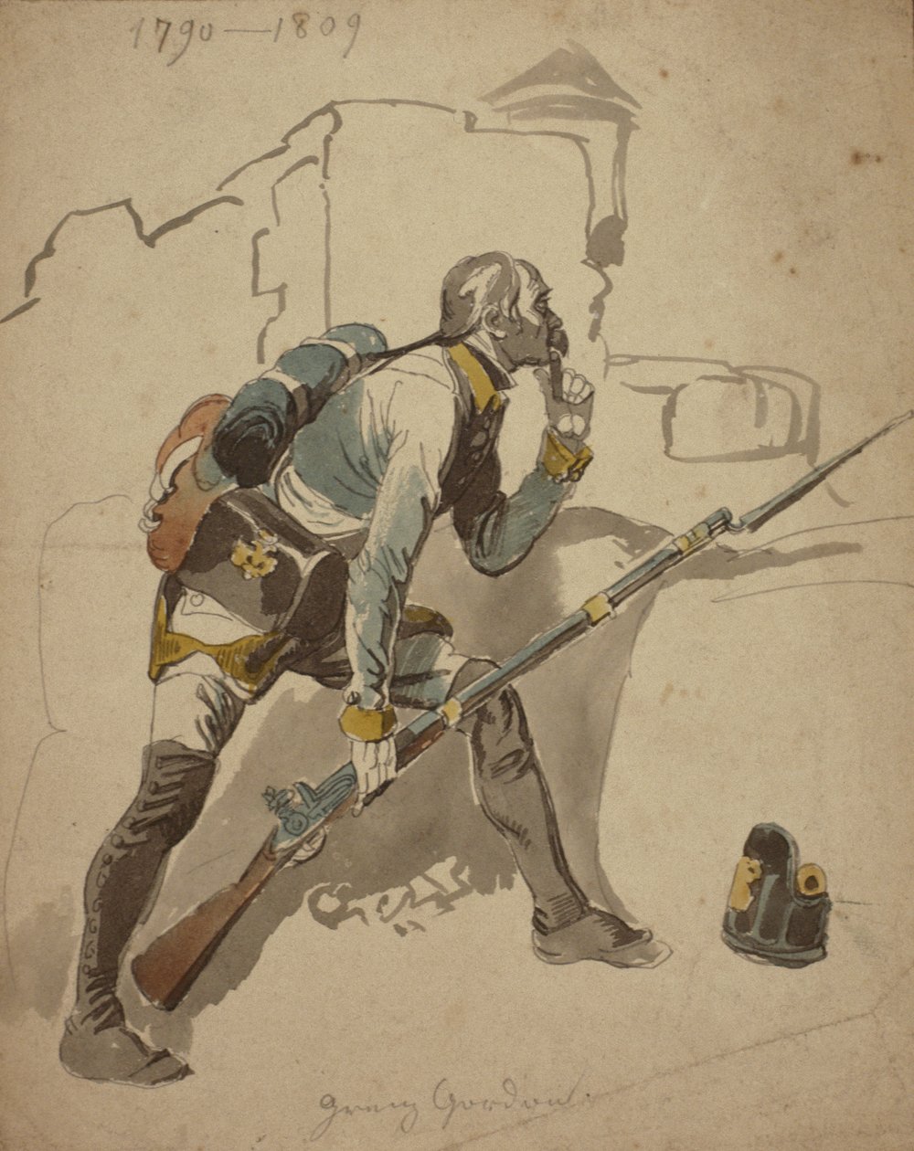 Un fantassin privé de la ligne (possiblement 27e régiment, Hesse Cassell), 1790-1809 - Johan Baptiste Heinefetter