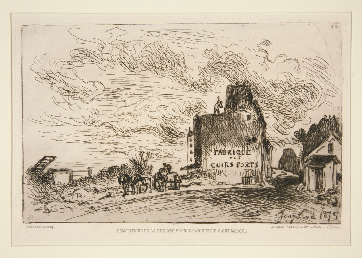Démolitions de la Rue des Francs-Bourgeois Saint-Marcel - Johan Barthold Jongkind