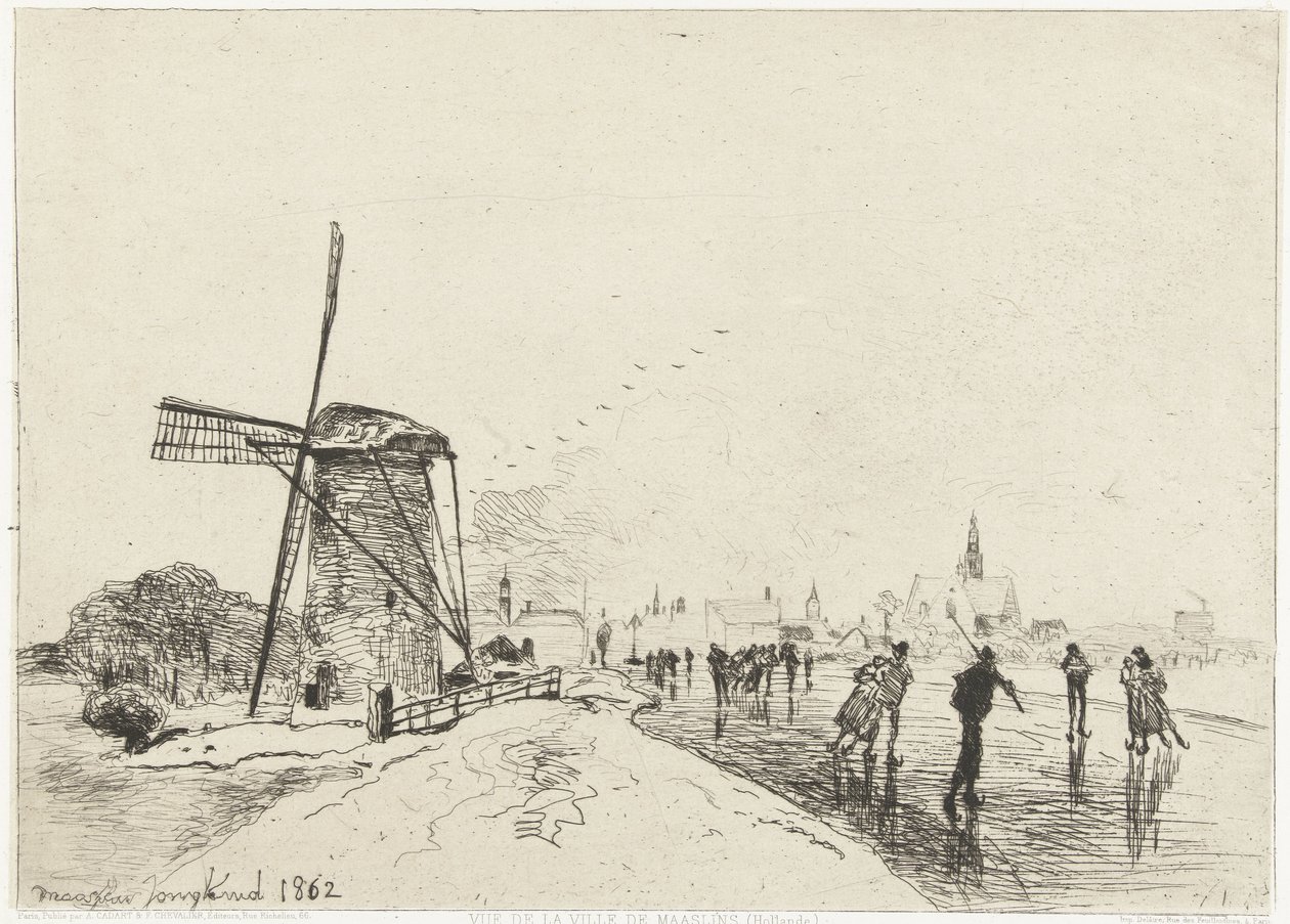 Vue sur Maassluis (Vue de la ville de Maaslins (Hollande)) - Johan Barthold Jongkind