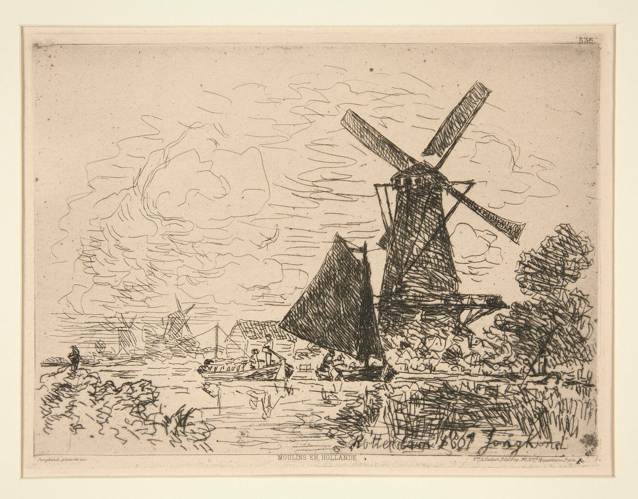 Moulins en Hollande - Johan Barthold Jongkind