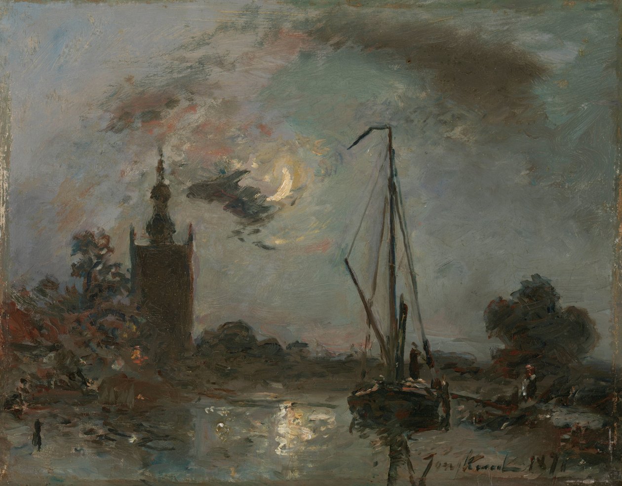 Overschie au clair de lune - Johan Barthold Jongkind