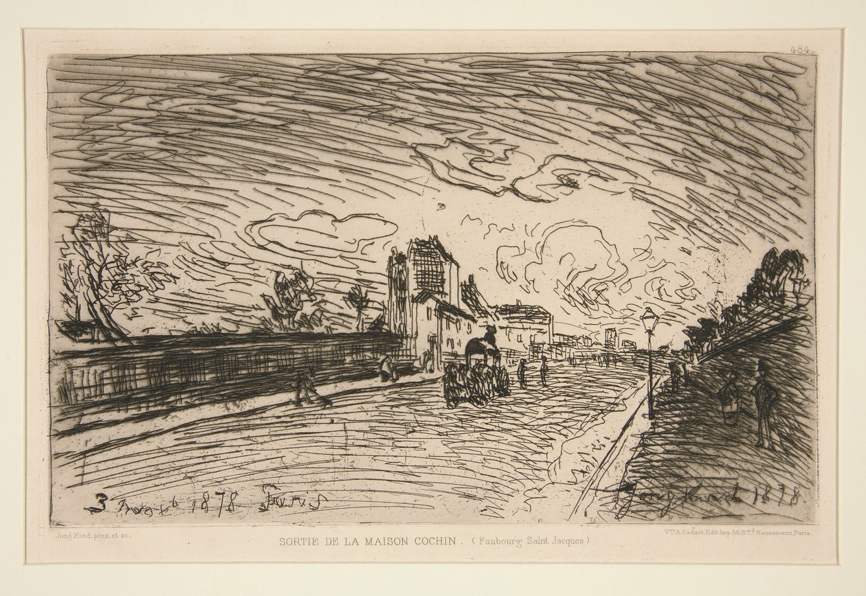 Sortie de la Maison Cochin (Faubourg Saint-Jacques) - Johan Barthold Jongkind