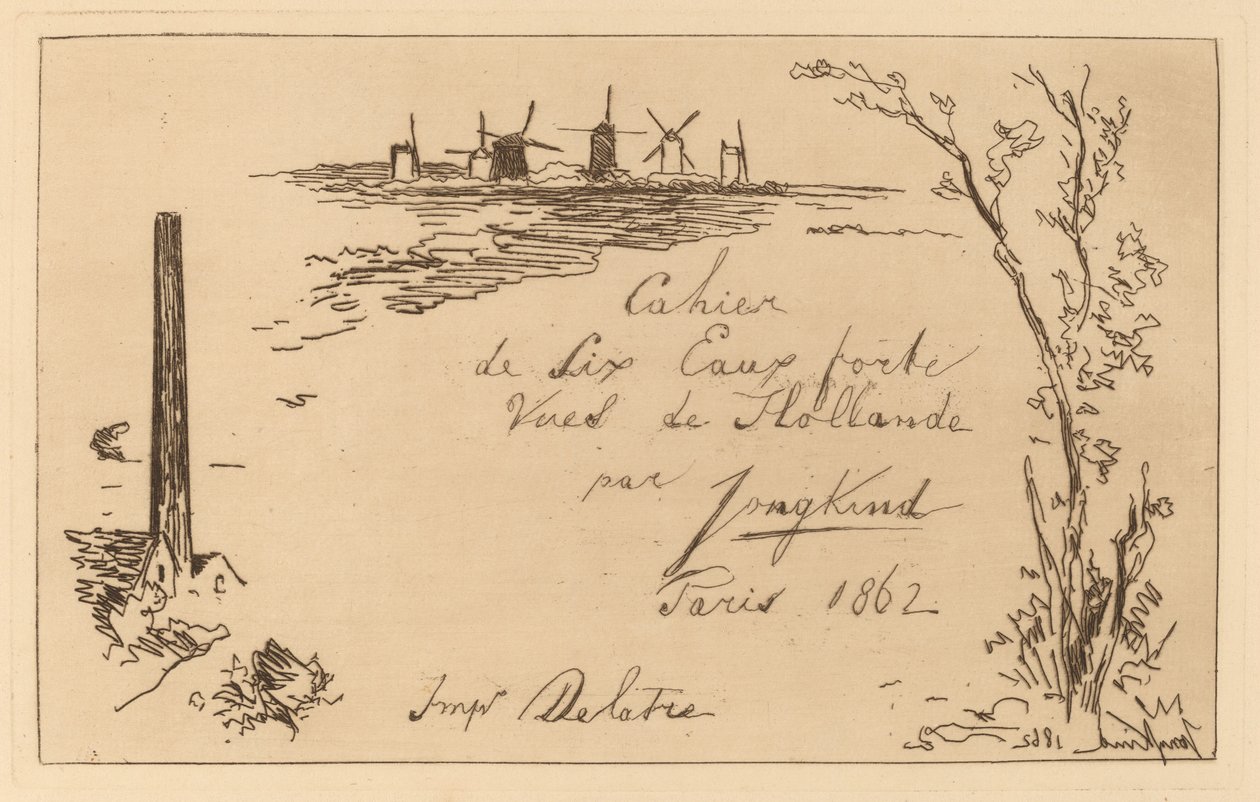 Titre du cahier de six eaux-fortes - Johan Barthold Jongkind
