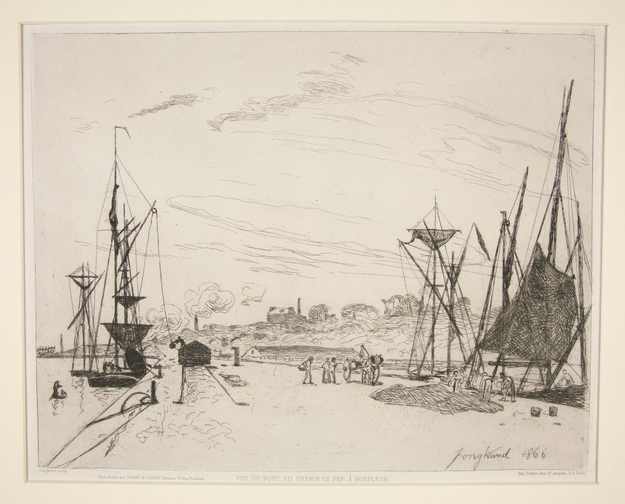 Vue du port au chemin de fer à Honfleur - Johan Barthold Jongkind