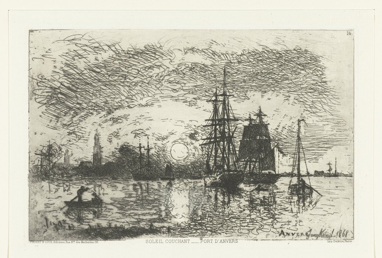Coucher de soleil au port d