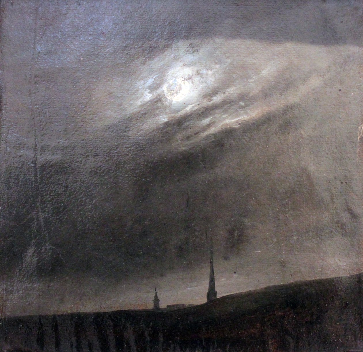 French : Nuit de lune sur Dresde Moon night over Dresden - Johan Christian Dahl