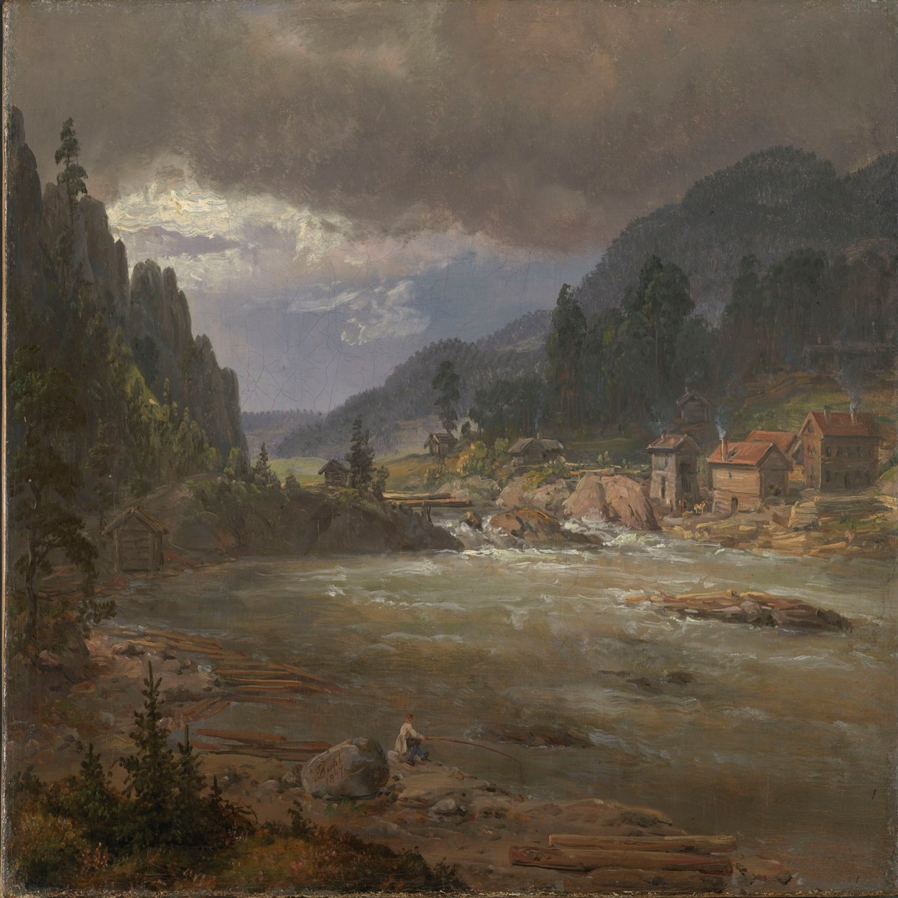 Hellefossen près de Hokksund - Johan Christian Dahl