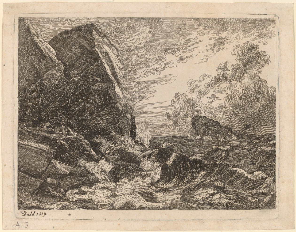 Côte norvégienne pendant une tempête - Johan Christian Dahl