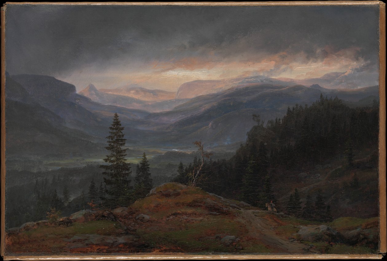 Norvégien :  Utsikt over Hallingdal View over Hallingdal - Johan Christian Dahl