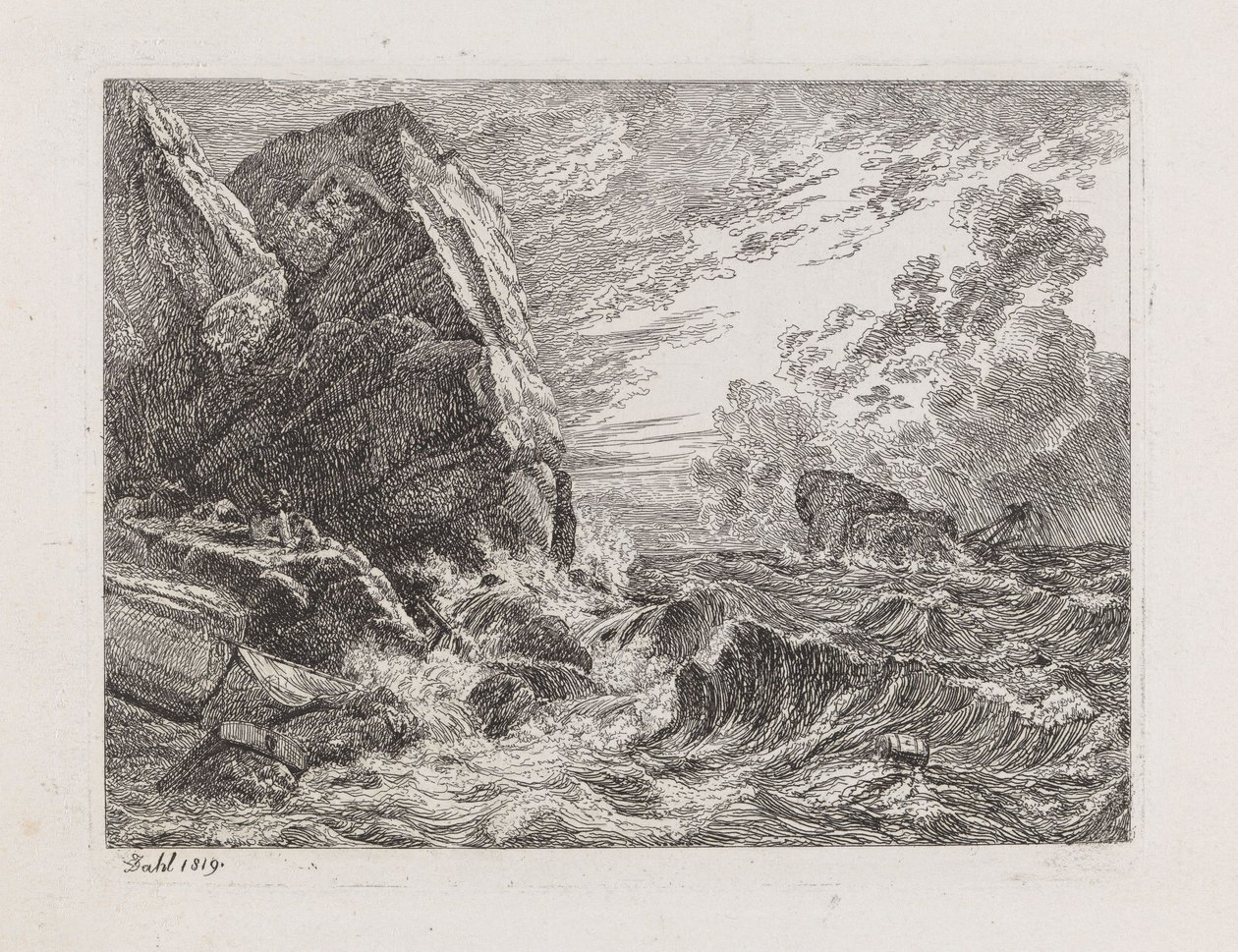 Naufrage sur une côte rocheuse - Johan Christian Dahl