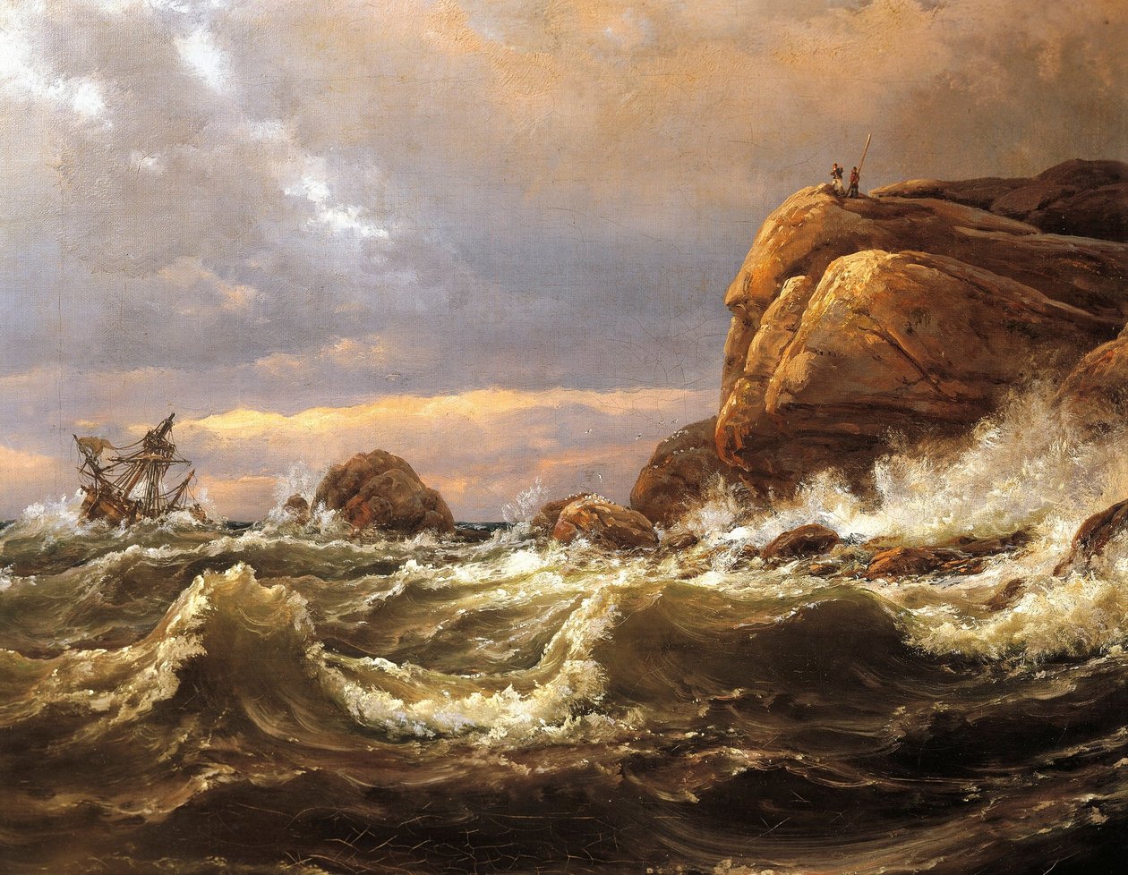 Naufrage sur la côte entre Larvik et Fredriksvern - Johan Christian Dahl