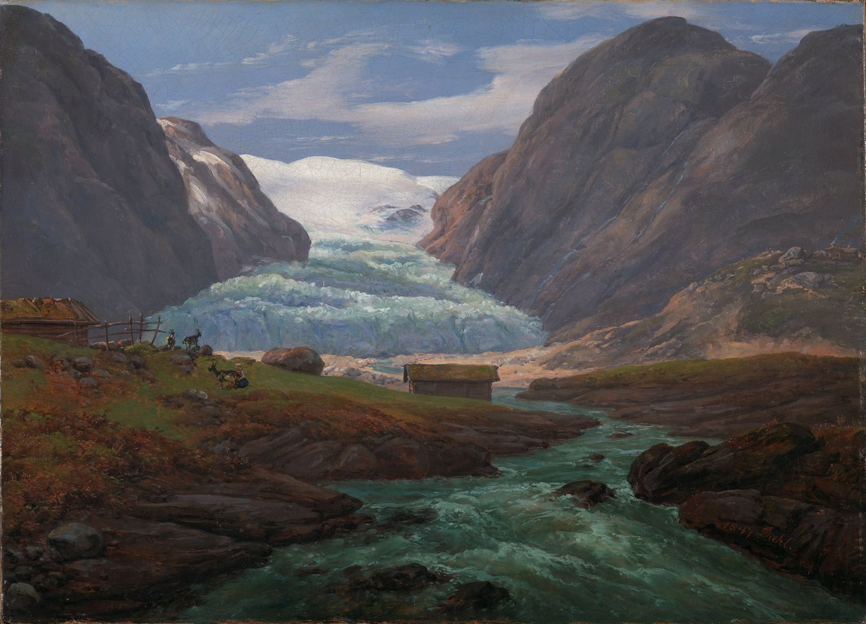 Vue sur le glacier de Nigardsbreen dans la vallée de Jostedalen - Johan Christian Dahl
