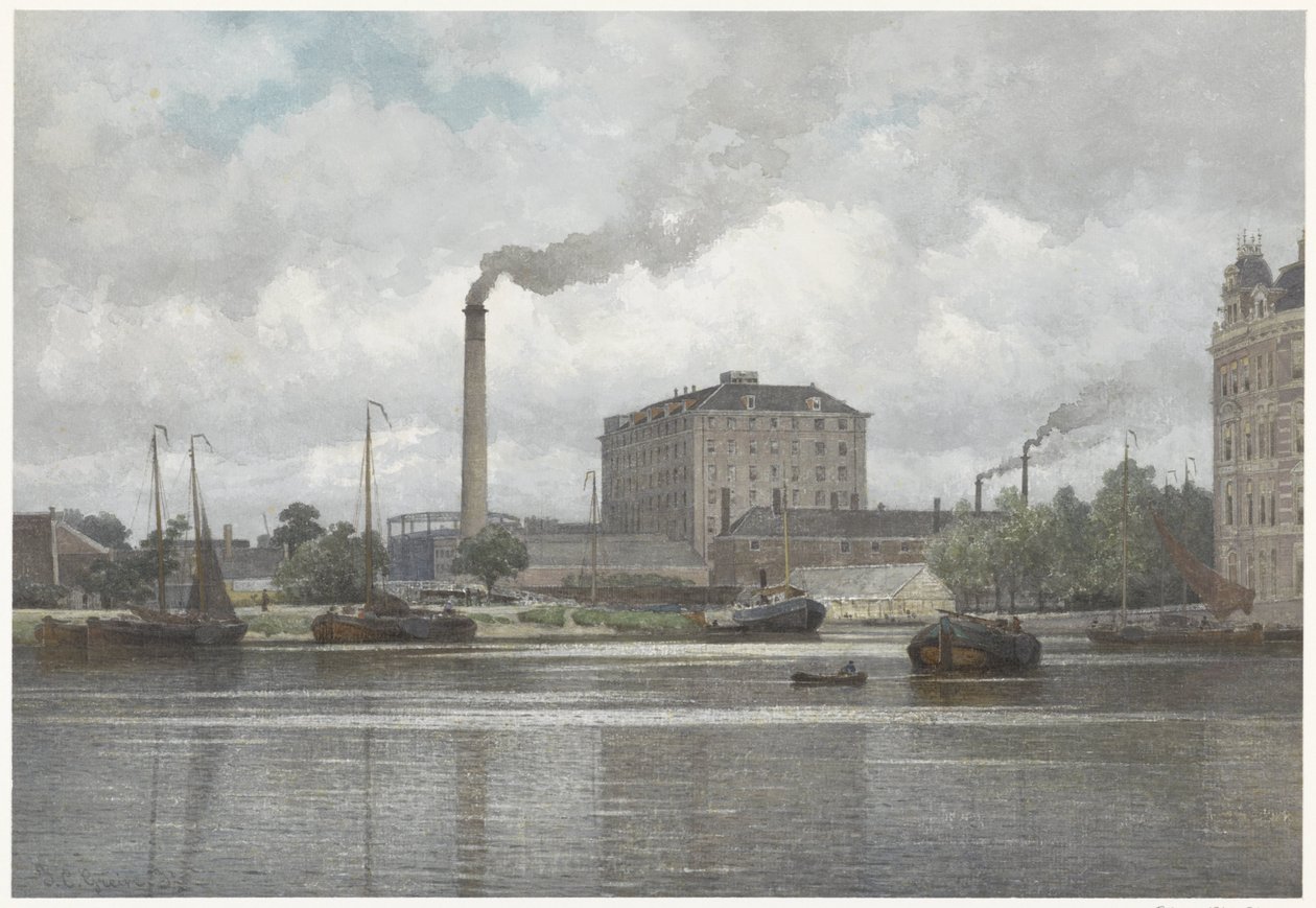 La raffinerie de sucre de la firme vom Rath à la Buitensingel, Nassaukade à Amsterdam - Johan Conrad Greive