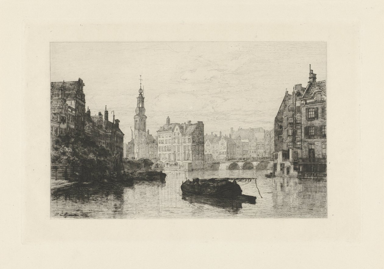 Vue de la tour de la Monnaie à Amsterdam - Johan Conrad Greive