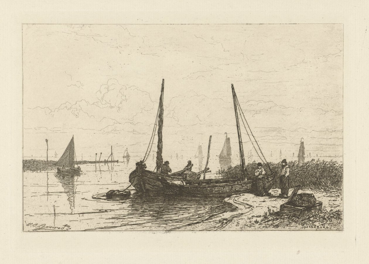 Vue sur le Zuiderzee près de Spakenburg - Johan Conrad Greive