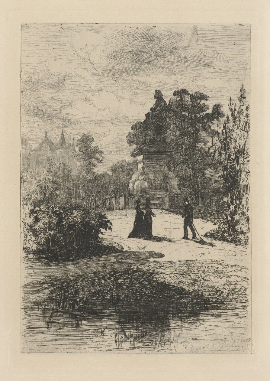 Vue de la statue de Vondel dans le Vondelpark - Johan Conrad Greive