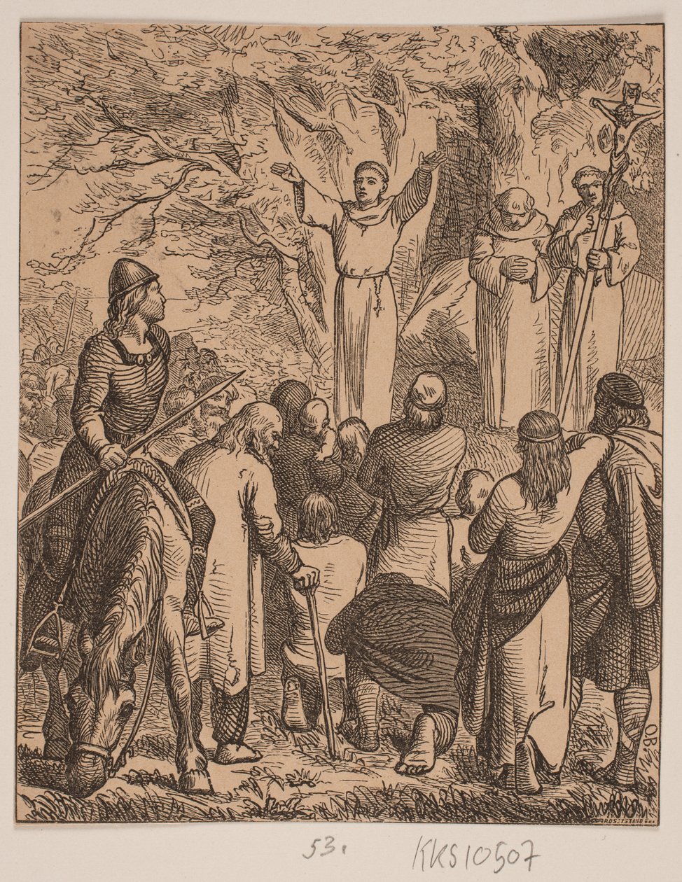 Ansgar prêchant le christianisme - Johan Frederik Rosenstand
