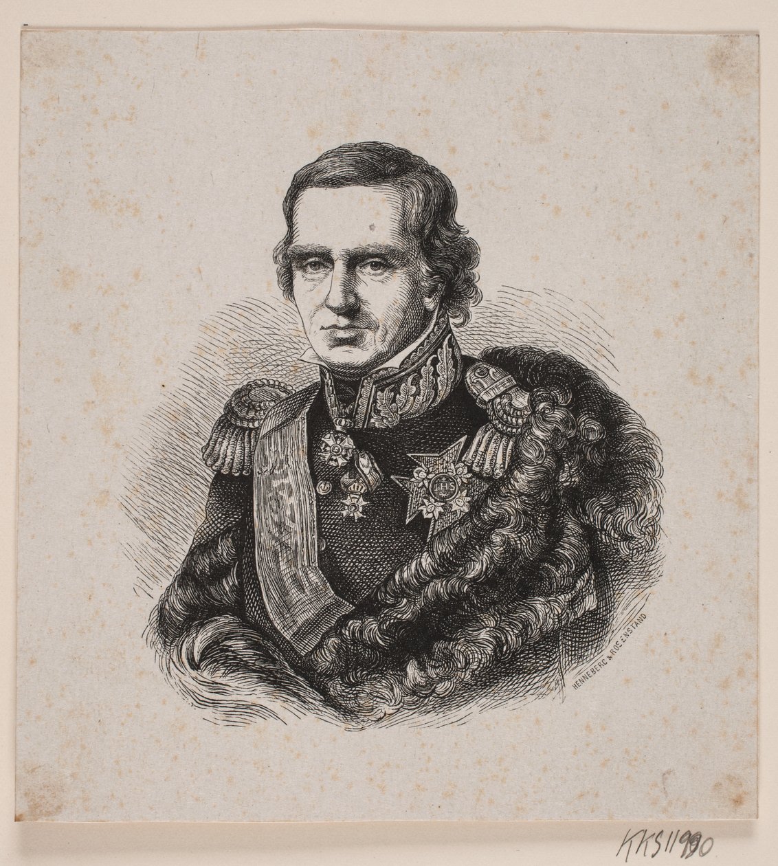 Militaire inconnu avec étoile de grand-croix suédoise - Johan Frederik Rosenstand