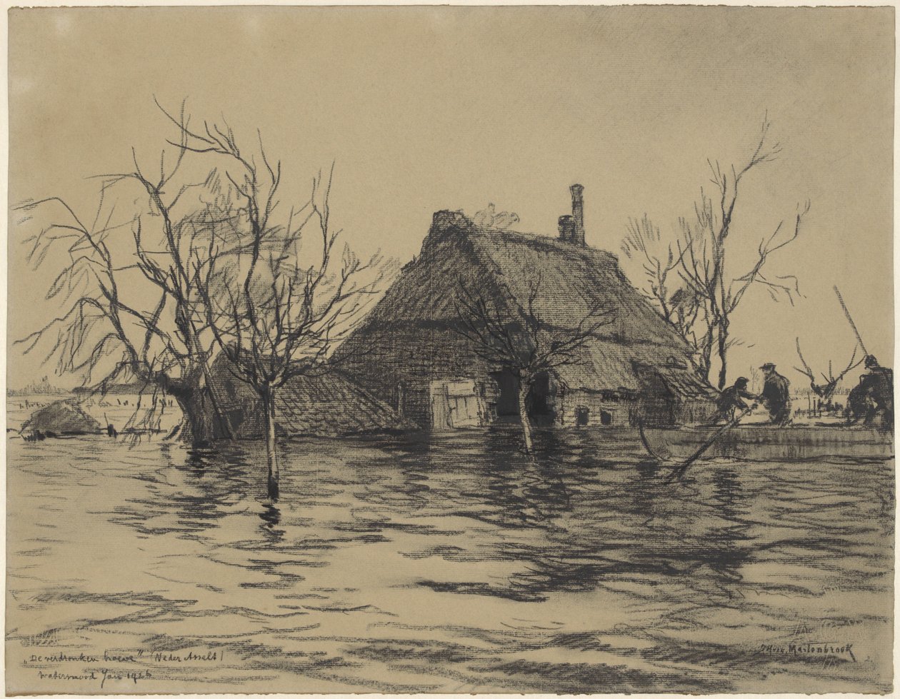 Ferme inondée à Neder-Asselt (Pays de Maas et Waal) - Johan Hendrik van Mastenbroek