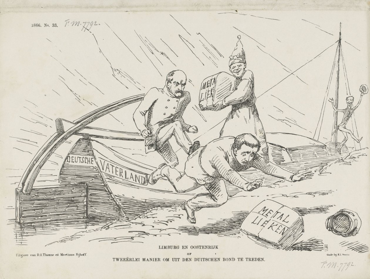 Caricature de Bismarck et de la Confédération allemande, 1866 - Johan Michaël Schmidt Crans