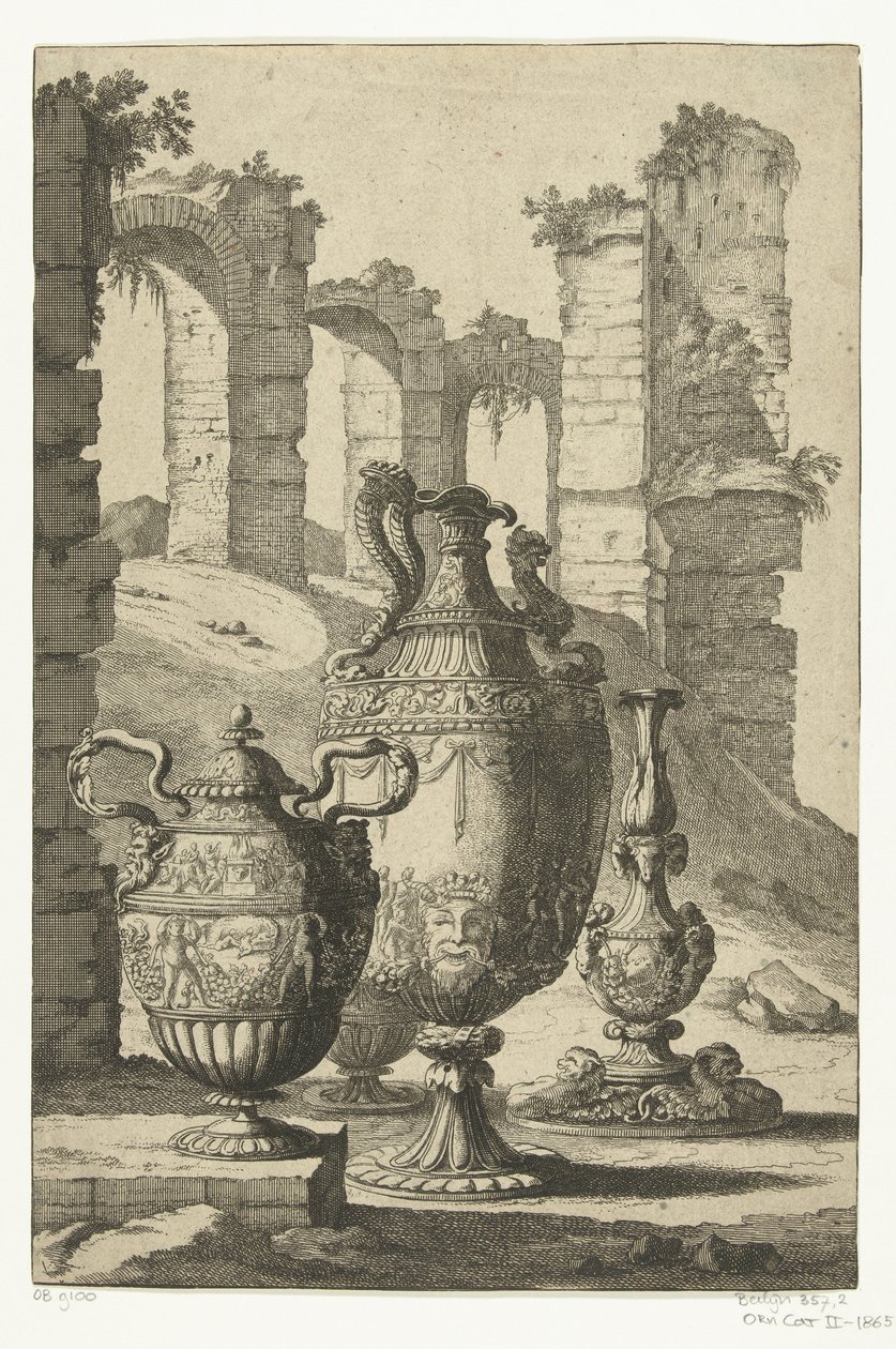 Trois vases et un chandelier (Materiem superabat opus) - Johan Teyler (attributed to)
