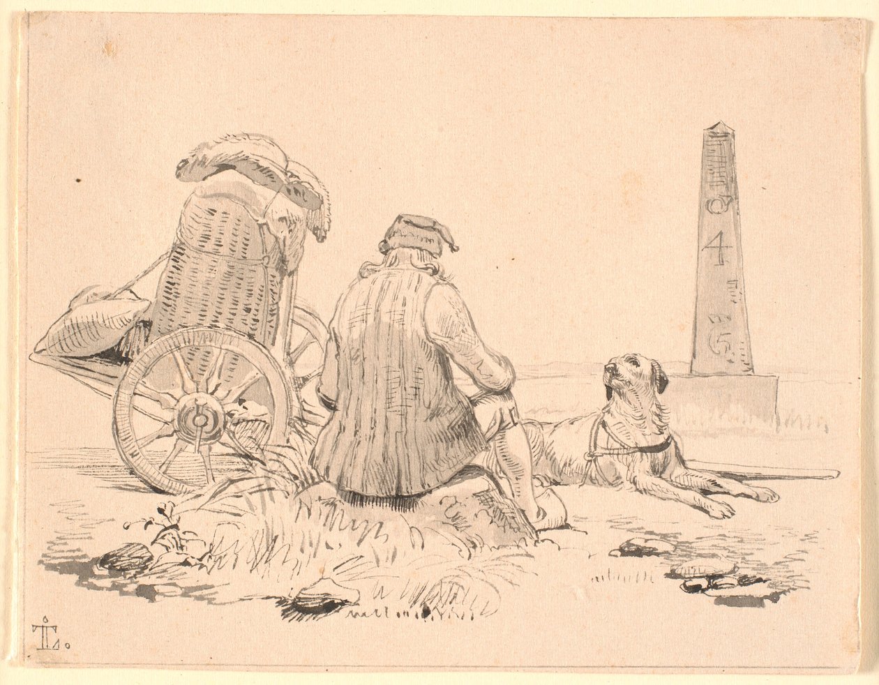 Le colporteur et son chien - Johan Thomas Lundbye