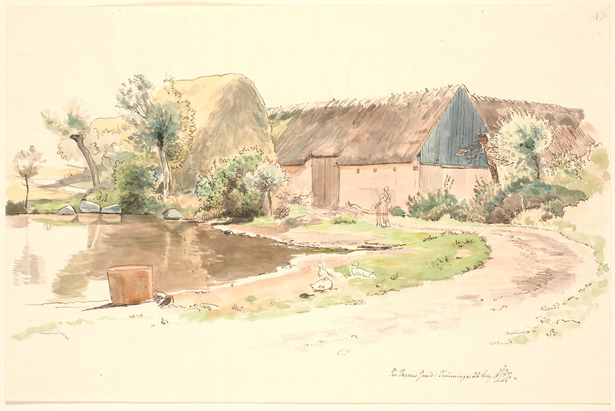 Ferme et étang de village - Johan Thomas Lundbye