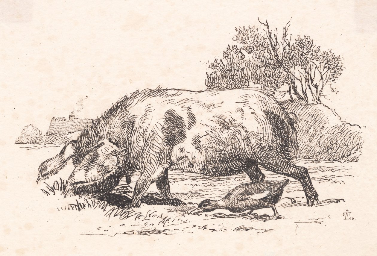 Le cochon et le canard - Johan Thomas Lundbye