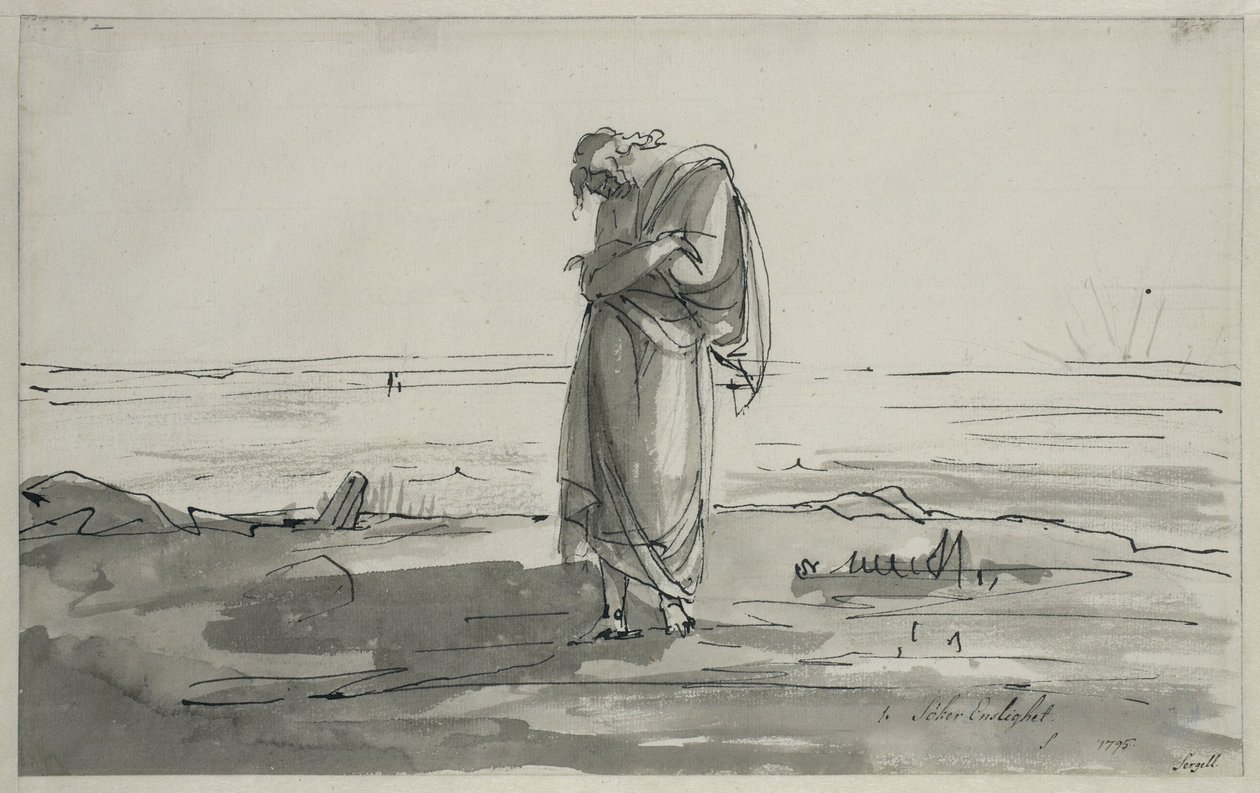 À la recherche de la solitude. Feuille n° 1 de la Suite de la mélancolie - Johan Tobias Sergel