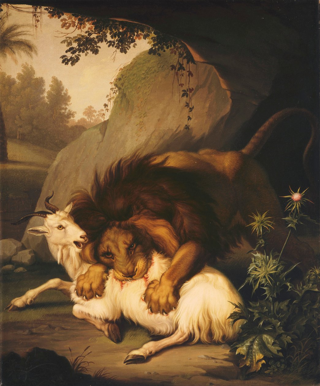 Un lion attaquant une chèvre, 1785 - Johan Wenzel Peter
