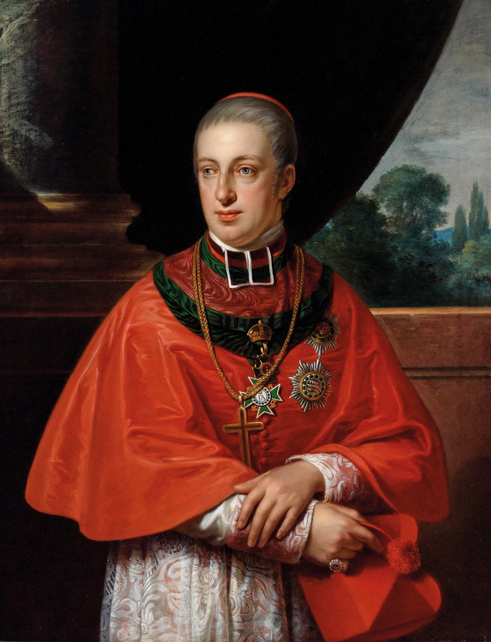 Cardinal Archiduc Rudolf, portrait en cardinal décoré de l
