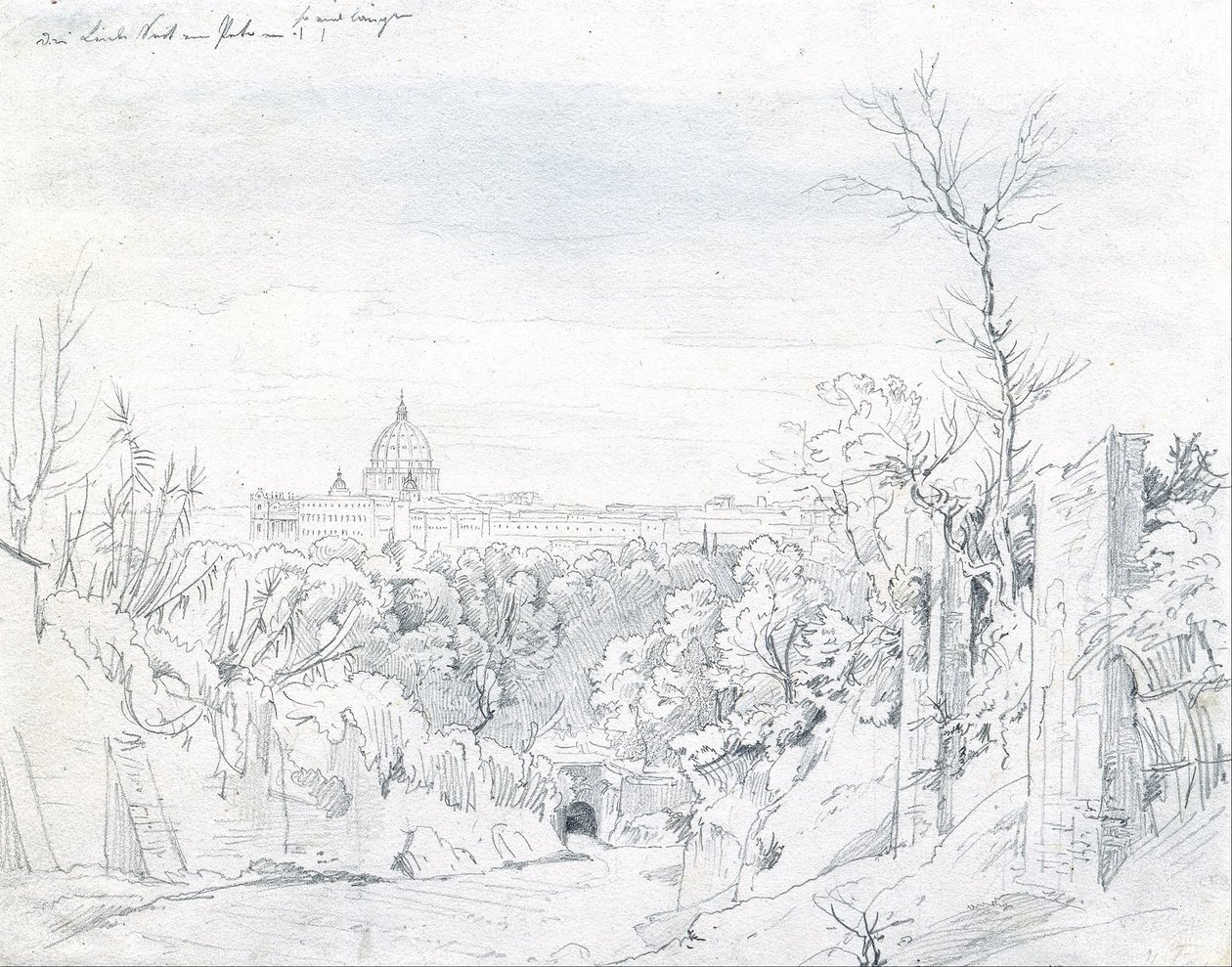Vue de la basilique Saint-Pierre à Rome - Johann Georg von Dillis