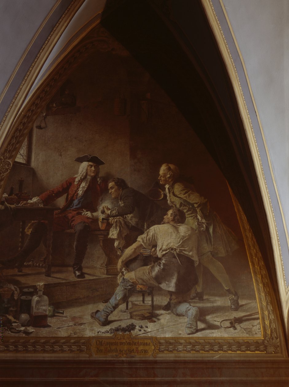 Boettger montre à Auguste le Fort le secret de la fabrication de la porcelaine - Johann Paul Adolf Kiessling