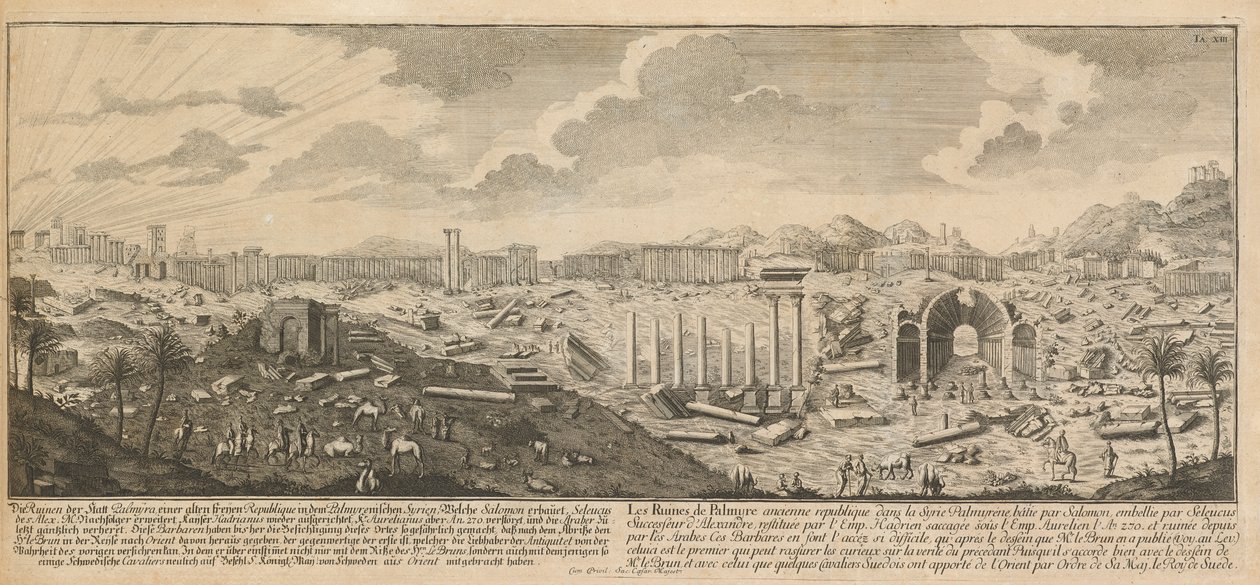 Ruines de Palmyre, ancienne ville de Syrie - Johann Adam Delsenbach