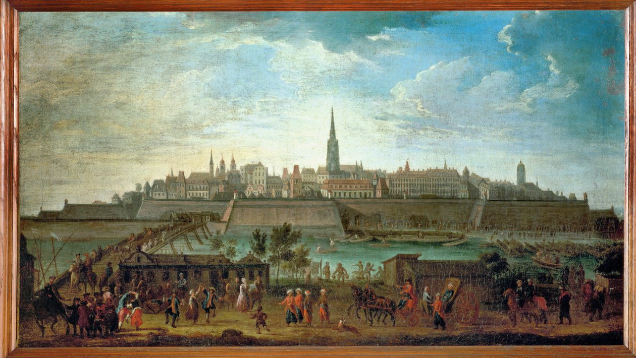 Vienne vue de la porte Rotenturm ... (huile sur toile) - Johann Adam Delsenbach