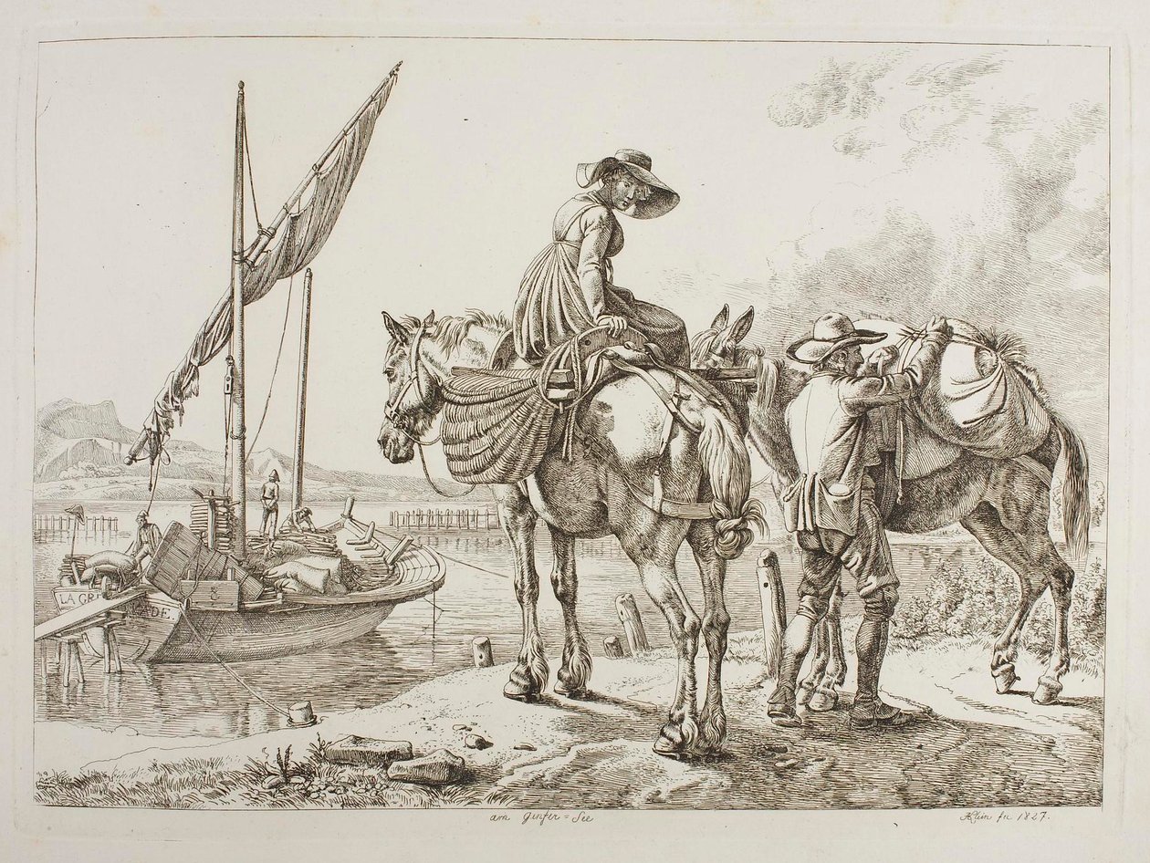 Au bord du lac Ginfer - Johann Adam Klein